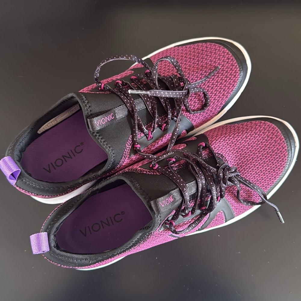 Vionic Women's Alma Black & Pink Athletic Shoes - Picture 10 of 13